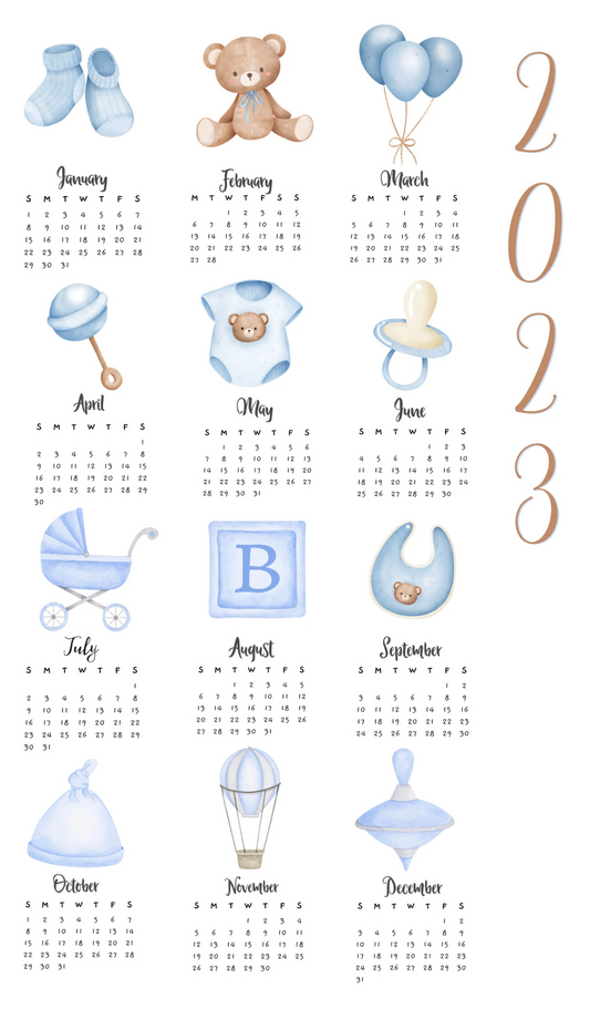 Personalized "Baby Boy Blue Favorite Things" Custom Name (First and Last Name), Date, and Year - Tea Towel/Wall Hanger Heirloom Gift Artist Handmade